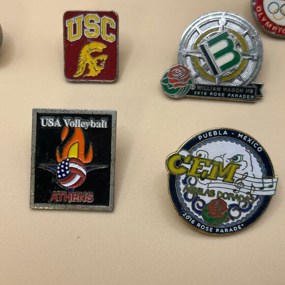 Lot of 16 Collectible Pins Volleyball USA London USC Argentina Rose Bowl Parade - Picture 3 of 10